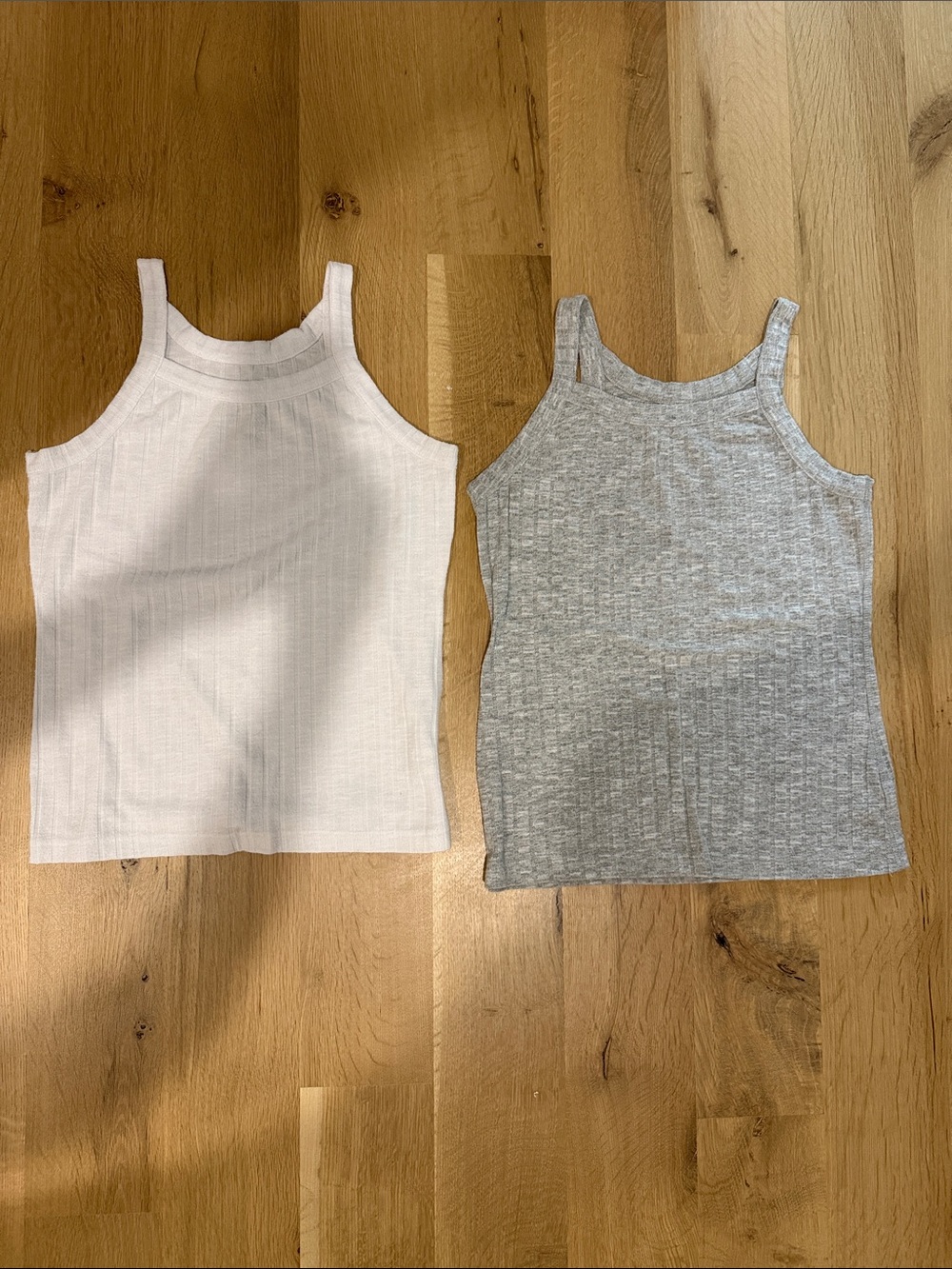 Chaser Women’s Ribbed Tank Tops - White & Gray
